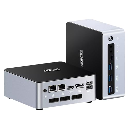 AIOPCWA 13th Gen Mini PC DDR5 Core i7 1360P (12C16T, fino a 5GHz) Windows 11 Pro, 64GB RAM 1TB NVMe SSD, Dual LAN Micro Desktop Computer, Iris Xe Graphics, USB3.0, Type-C, WiFi6, BT5.2