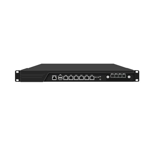 HUNSN 1U Cabinet Firewall Appliance 10Gbe, PFsense, OPNsense, VPN, Network Rackmount, Intel Core I5 9400, RJ59, 6 x Intel 2.5GbE I226-V, 4 x SFP+ XL710-BM1 10Gbe, 4G RAM, 64G SSD