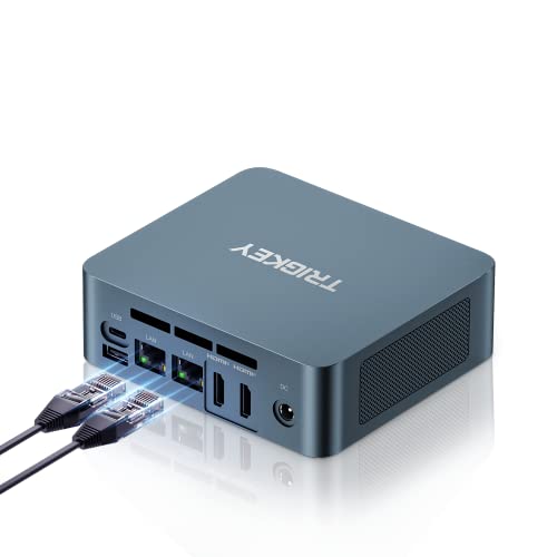 TRIGKEY Mini PC Intel N100 di 12a generazione (fino a 3,4 GHz), 4C/4T, 16G DDR5 500G SSD, mini computer desktop Dual 2.5G LAN, 2 uscite HDMI 4K, tipo C, WiFi-6, BT 5.2, Green G5 Mini computer