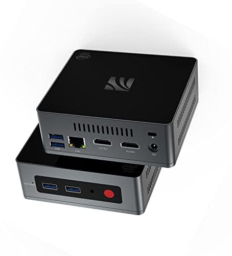 KUYIA ALIXO Mini PC Desktop Windows 10 8GB RAM 128G SSD Celeron J4125 (fino a 2.7GHz) Processore Supporta 4K HD Dual HDMI Dual Wi-Fi (2.4G5.8G) Ethernet 1000M USB3.0X4 BT4.0, Black-8GB128GB