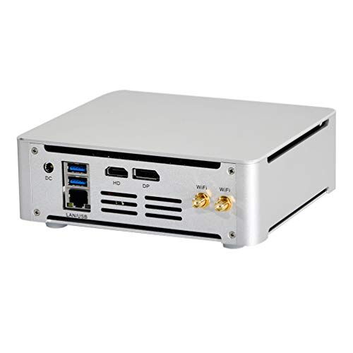 HUNSN 4K Mini PC, Desktop Computer, Server, Intel Quad Core I5 7300HQ, Windows 11 Pro or Linux Ubuntu, BM21, Wi-Fi 6, BT 5.2, DP, HDMI, 6 x USB3.0, Type-C, LAN, Smart Fan, 8G RAM DDR4, 128G SSD