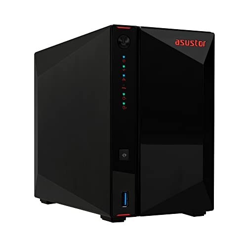 Asustor AS5402T Nimbustor 2 Gen2 NAS Storage a 2 baie, Quad-Core 2.0GHz CPU, 4 slot M.2 NVMe SSD, Due Porte 2,5GbE, 4GB RAM DDR4, Network Attached Storage (Senza dischi)