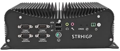 STRHIGP Mini PC Linux Ubuntu Industrial Computer Fanless, GPIO Mini Desktop PC 10th Gen i7 10510U, 64GB RAM 512GB SSD 2TB HDD, 6USB, RS485 COM, HD, VGA, WIFI, BT, SIM Slot