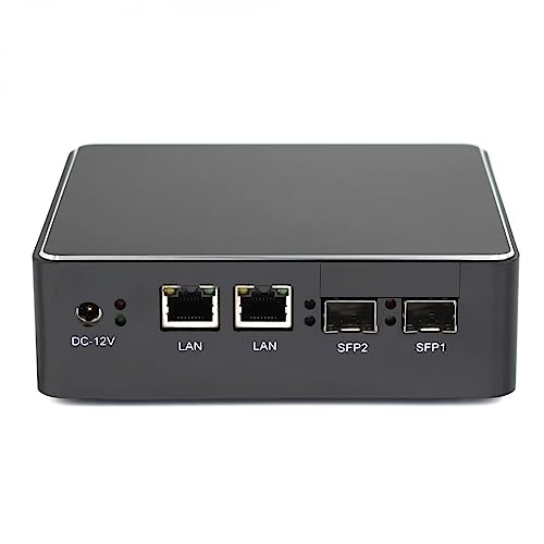 VENOEN SFP Server Mini PC, i225 2.5G Dual Lan, Celeron J1900, 8GB RAM 256GB SSD, Windows 10, Dual SFP, VGA, USB3.0, COM, Mini PCI E Slot, SIM Slot, Supporto modulo 4G, 12V Low Power Small Computer, Firewall