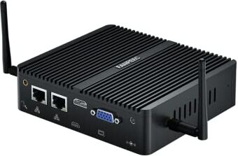 FANPEEC Windows 11 Pro Mini PC industriale fanless Celeron J4125 Firewall PC 4 GB RAM 64 GB SSD Mini computer PC 2 porte di rete, 2* RS232 COM, 4K HD+VGA, PC desktop