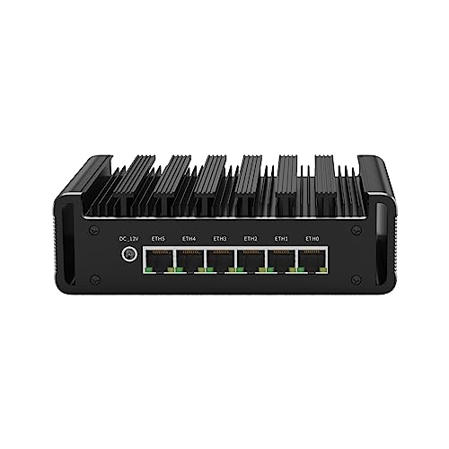 Partaker Micro Firewall Appliance, Mini PC, VPN, Router PC, Intel Core I3 1115G4, H12, AES-NI, 6 x Intel 2.5GbE I226-V LAN, DP1.4, HDMI2.0, Console, SIM Slot, 8GB DDR4 RAM, 512GB SSD