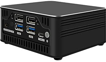 HUNSN Mini PC, HTPC, Small Server, Desktop Computer, Windows 11 Pro or Linux Ubuntu, Intel I3 1115G4, BJ01, WiFi 6, Type-C, CIR IR Infrared Receiver, 2 x LAN, HDMI, Mini DP, 16G RAM 128G 1TB HDD