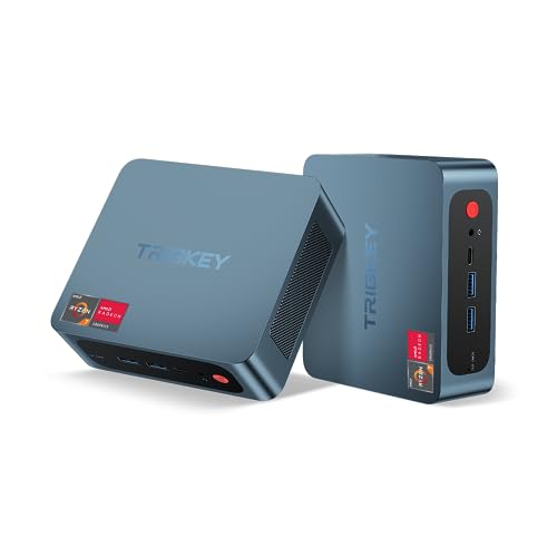 TRIGKEY Mini PC Ryzen 7 AMD R7 5700U 8C/16T 16G DDR4 500G M.2 NVME SSD S5 Mini Computer, Supporta HDMI+DP+Type-C 4K@60Hz UHD Graphics, Wi-FI 6, BT 5.2, USB 3.2