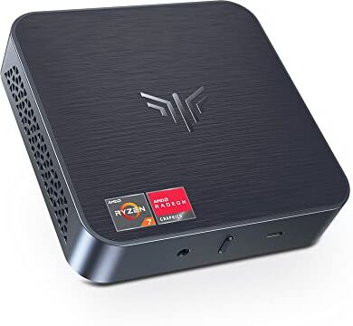 NiPoGi Mini PC, AM02 AMD Ryzen 7 5700U, 16GB DDR4 512GB SSD Mini Desktop Computer, Scheda Grafica Radeon RX Vega 8, Supporto 4K@60Hz DP + HDMI/WiFi 6/BT5.2 Micro Gaming PC