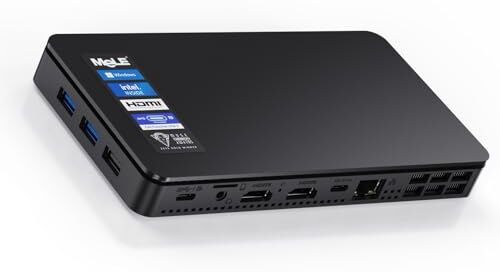 Mele Overclock 4C Mini PC N95 12a Gen Processore(fino a 3,4 GHz) 8GB RAM 256GB Windows 11 Pro Piccolo computer da tavolo Wi-Fi 6/BT5.2/Ethernet,Doppio HDMI 4K per le aziende/Ufficio/Casa