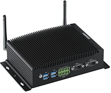 FANPEEC Fanless Mini Computer i5 8260U, Mini PC Industriale Windows 11 Pro, Mini Desktop 16GB DDR4 RAM 512GB M.2 SATA SSD 2TB HHD, GPIO, 2 x Gigabit Lan, 2 x COM, 2 x HD + 1 x DP