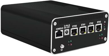 HUNSN Micro Firewall Appliance, Mini PC, pFsense, OPNsense, VPN, Router PC, Intel Core I5 1335U, RJ52f, 4 x 2.5GbE I226-V, 2 x HDMI, DP++, 10Gbps Type-C for data/DP, 16G RAM, 256G SSD