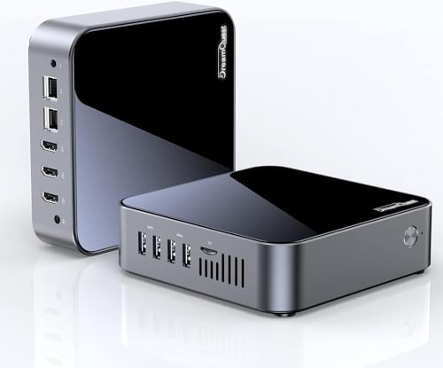 DreamQuest Mini PC è preinstallato con Windows 11 Pro, mini computer Intel N95,16GB di RAM 512GB M.2 SSD/USB3.2/BT4.2/WiFi 5/4K HDMI/porta Gigabit, adatto per l'ufficio famiglie d'affari