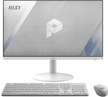 MSI PRO AP241 11M-020EU PC All-in-one, Display IPS 23.8" (FHD 1920x1080), Intel Core i3-10105 (4 core, 3.70GHz), 8GB RAM, 256GB SSD, WIFI, BT, USB 3.2, HDMI, Windows 10 Home, bianco