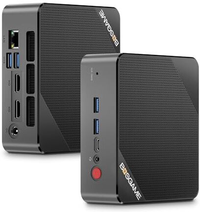 BOSGAME P1 Mini PC, AMD Ryzen 7 5700U (fino a 4,3GHz, 8C/16T) DDR4 32GB RAM 1TB NVMe M.2 SSD Mini Computer Desktop, WiFi6E/BT5.2/Triple Display 4K@60Hz Output & 2.5 Gigabit Ethernet