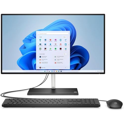 HP 24-cb1004sl All-in-One, Intel Core i5 1235U, 8GB RAM DDR4, 512GB SSD NVMe, Intel Iris Xe Integrata, Display da 24" FHD IPS, Wi-Fi, Audio Integrato da 2W, Windows 11, Non è Touch, Nero