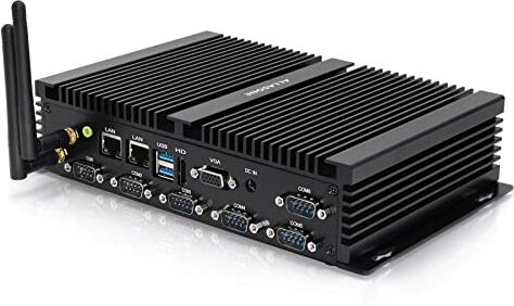 ALLASONE Mini PC Windows 10 Core i5 4200U,Fanless Industriale PC 16GB RAM 256GB SSD, RS232/485 COM, Mini Computer Dual 2.5G LAN, HDMI, VGA, WiFi,LVDS