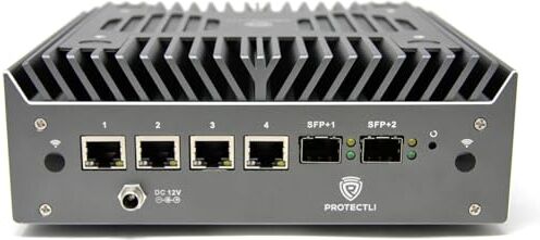 Protectli Vault Pro VP6650-6 Port, Micro Appliance/Mini PC – Intel i5, 2 porte 10G SFP+ e 4 porte da 2,5G, DDR5 RAM, M.2 NVMe o SATA SSD Storage, AES-NI, 32 GB RAM, SSD da 480 GB