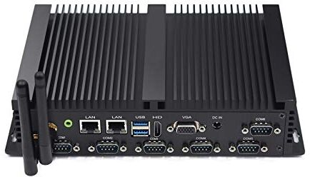 HISTTON Mini PC with Dual Core NUC i5 4200U with Windows 10 Desktop Computer, 16GB RAM, 256GB SSD, 6 RS232 COM, 2 LAN, HDMI, VGA, WiFi, Industrial PC