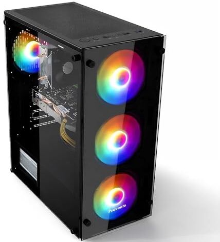 Provonto PC Gamer, Intel Xeon 14 core, GeForce RTX 2060 Super 8GB GDDR6, RAM 16GB, SSD 1TB, WiFi 600M, BT 5.0, Ventilatore RGB x 4, W10H64 Desktop Gaming PC