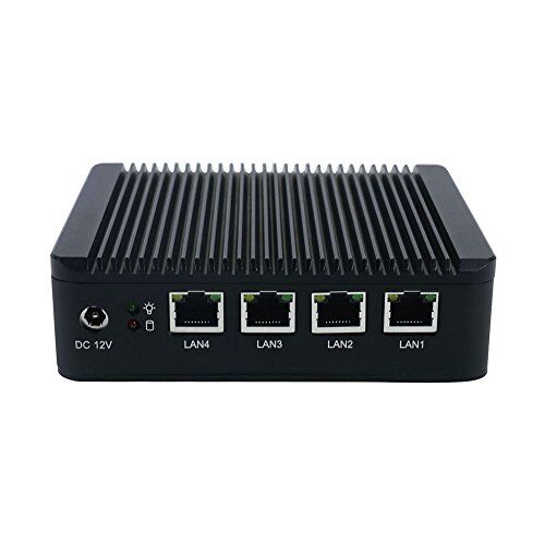 Partaker Firewall,VPN,Network Security Appliance,Router PC,3855U,(Gray),[6 Intel Gigabit LAN/2USB2.0/1COM/1VGA/AES-NI],(4G RAM/128G SSD)