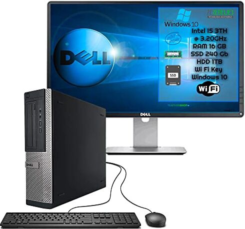 Dell PcRenewed Pc Completo fisso con monitor 22” ricondizionat Cpu intel i5  16 GB   SSD 256 + HDD 1TB   Windows 10 Key WI-FI (Ricondizionato)