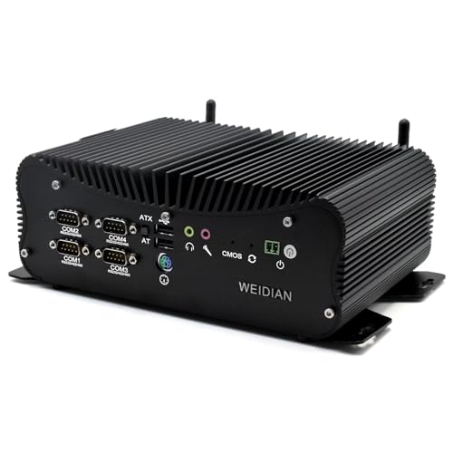 WEIDIAN Industrial Mini PC, Fanless PC i5, 16GB DDR4 512GB SSD, Windows 10, Fanless PC Dual NIC, HDMI, VGA, 4K Dual Display, GPIO, RS232 COM, RS485 COM, USB3.0, Dual Band WiFi, BT, SIM Slot, Auto Power On