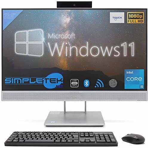 HP 800 G4 All in One Touchscreen 24" FHD i5 8°   Windows 11 Pro   Webcam Pop-Up e Lettore di Impronte   Aio Touch Screen   16GB SSD 480GB (Ricondizionato)