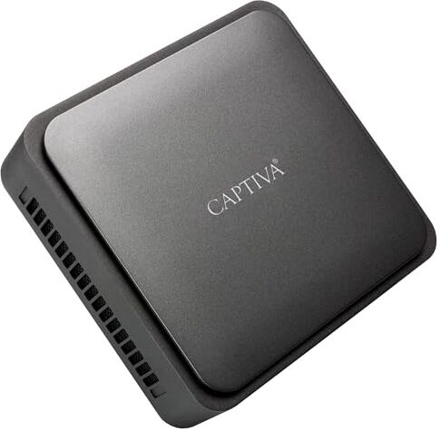 Captiva Mini PC I76-532   Intel Core i7 1260P (12C/16T, fino a 4,7 GHz)   8 GB 3200 MHz DDR4 RAM   250 GB M.2 NVMe SSD   senza sistema operativo   Silent   WLAN   4K@60Hz   Business   Office