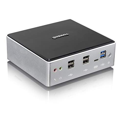 qikemall Mini Computer Desktop PC Windows 11 Pro Core i5 8259U,Mini PC Doppio Ethernet 8GB RAM DDR4 128GB M.2 SSD,Micro PC HDMI DP Type-C,USB3.0 WIFI BT4.2