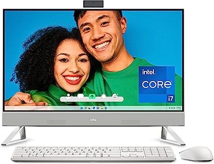 Dell Inspiron 27 7720 All-in-One Desktop   Display FHD da 27"   Intel Core i7 di 13a generazione   grafica Intel Iris Xe   SSD da 512 GB + disco rigido da 1 TB   16 GB DDR4   colore bianco perla