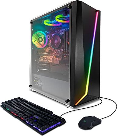 YEYIAN Pc Gaming  Kunai, AMD Ryzen 5600X 6 Core, 3.7GHz, Geforce RTX 2060 6GB GDDR6 OC, 240Gb SSD, 1TB HDD, 16Gb DDR4 2666Mhz, Win 10 Home 64Bit Trial, 802.11 AC W. i-fi, ATX (YPB-KUN-R01-ES)