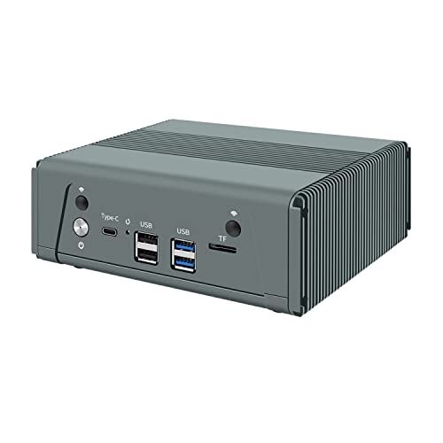 HUNSN Micro Firewall Appliance, Mini PC, pFsense, OPNsense, VPN, Router PC, AMD Ryzen 5 5500U, RJ11a, 4 x Intel 2.5GbE I226-V LAN, Type-C, TF, HDMI, DP, 16G RAM, 128G SSD