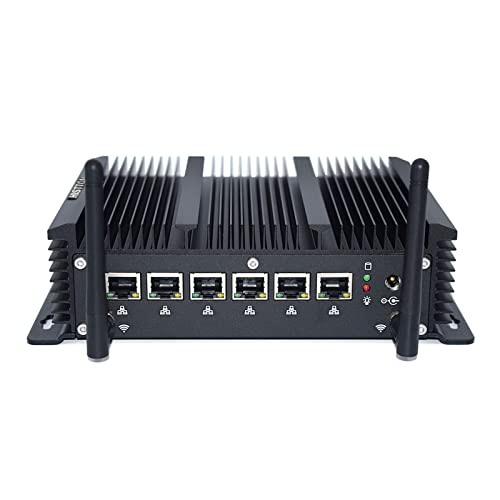 HISTTON Firewall Micro Appliance Fanless Mini PC 6 x 2.5GbE I225-V LAN 6 Cores i7-10810U Firewall PC 32GB RAM 256GB SSD, OPNsense Mini Firewall, HDMI, WiFI, BT4.0, AES-NI, Mini PC Server VPN Router