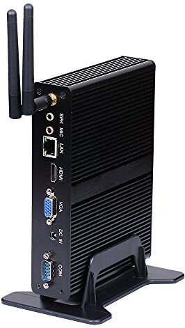 HUNSN Fanless Mini PC, Desktop Computer, HTPC, Nano Kodi Box, Pentium N3510 N3520, Windows 11 or Linux Ubuntu, BM10, WiFi, BT, 2 x COM, VGA, HDMI, USB3.0, 4 x USB2.0, LAN, 8G RAM, 128G SSD, 1TB HDD