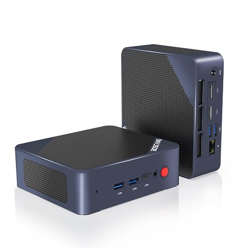 BOSGAME H66 Mini PC da gaming AMD Ryzen 5 6600H (fino a 4,5 GHz), Mini Computer 32 GB DDR5 RAM 512 GB M.2 PCIe4.0 SSD, Mini Desktop PC W11 Pro 4K@60Hz Triple Display WiFi6/BT5.2/2.5Gbps