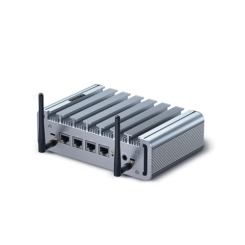 HISTTON Firewall Mini PC Celeron J4125 Router Computer 2.5GbE Gigabit LAN, DDR4 16GB RAM 256GB SSD Fanless Micro Firewall Appliance, AES-NI, SIM Slot, HD-MI, VGA, 2 USB3.0, Support Pf-sense OPNsense