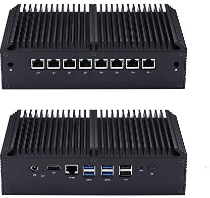 Kettop 8 x Intel I211-AT Gigabit LAN -Mi3867L8 Mini PC Firewall -Intel Dual Core 3867U, 1.8GHz AES-NI OPNsense, Firewall, Cent Os Ecc (16GB DDR3 RAM 256GB SSD WIFI)