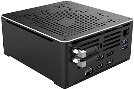 HUNSN 4K Mini PC, HTPC, NUC, Small Server, Windows 11 or Linux Ubuntu, Support Proxmox, Vmware, ESXI, KODI, Intel 8 Cores I9 10980HK, BY02, DP, HDMI, TYPE-C, 2 x LAN, 64G RAM, 256G NVME SSD, 1TB HDD