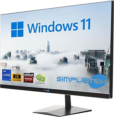 SIMPLETEK All in One i9 10° Gen AiO 27" 2K Windows 11 Pro 64GB RAM SSD 4TB con GPU GTX1660 6GB WiFi6 + BT 5.2 + Webcam   Ideale per Editing/Gaming