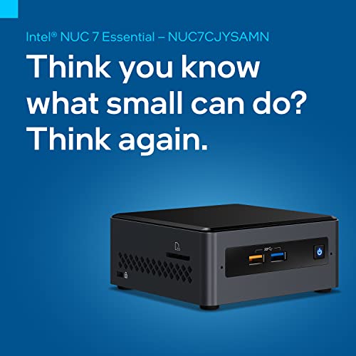 Intel NUC 7 Essential Desktop Computer  Celeron J4005 Dual core (2 core) 2 GHz 4 GB RAM DDR4 SDRAM 32 GB Flash Memory Capacity Mini PC