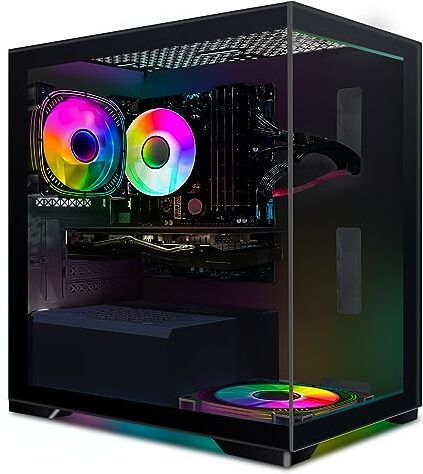 STGsivir PC desktop gioco PC Intel Core i7 fino a 3,9 GHz, Radeon RX 580 16 GB GDDR5, RAM 16 GB, SSD 512 GB, BT 5.0, WiFi 600 M, ventola RGB x 2, W10H64