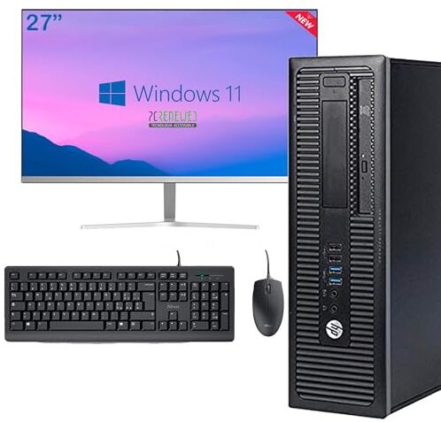 HP Postazione Completa ALL in One prodesk 600 SFF I5 16GB RAM SSD 256 + HDD 1 TB Wi-Fi Monitor 27" Multimediale Win 11 Office 19 (Ricondizionato)