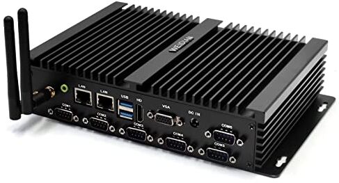 WEIDIAN Fanless PC i5, Core i5-4200U, Fanless Mini PC, 4GB RAM 256GB SSD, Mini PC Windows 10 VGA and HD Dual Display Output, 2USB3.0, 2USB2.0, 6RS232 COM, Dual RJ45 Gigabit Ethernet, Dual Band WiFi, BT4.0