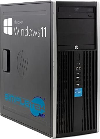 HP Tower PC  8300 CMT Windows 11 Pro Core i5 Fino a 3.60GHz 16GB RAM SSD 240GB   Interfaccia Seriale RS232 VGA DisplayPort DVD Desktop Computer Fisso (Ricondizionato)