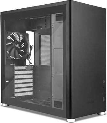 YEYIAN Case PC Gamer Hussar Plus Torre Completa Motherboard Compatibile ATX, Micro ATX, Mini ITX   Pannello Laterale in Vetro Temperato Trasparente   Include 1 Ventola Posteriore 120 mm (nero)