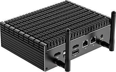 KingnovyPC 12th Gen Fanless Mini PC, Intel i5 1235U Windows 11 Pro, 32GB DDR4 500GB PCIE4.0, Dual 2.5G LAN, 6*USB, 2* HDMI, 1*DP, Tunderbolt 4, Gaming Mini Computer WiFi6 BT5.2