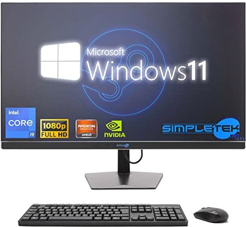 SIMPLETEK All in One i9 10° Gen AiO 27" Windows 11 Pro 64GB RAM SSD 4TB con GPU GTX1660 6GB WiFi6 + BT 5.2 + Webcam   Ideale per Editing/Gaming