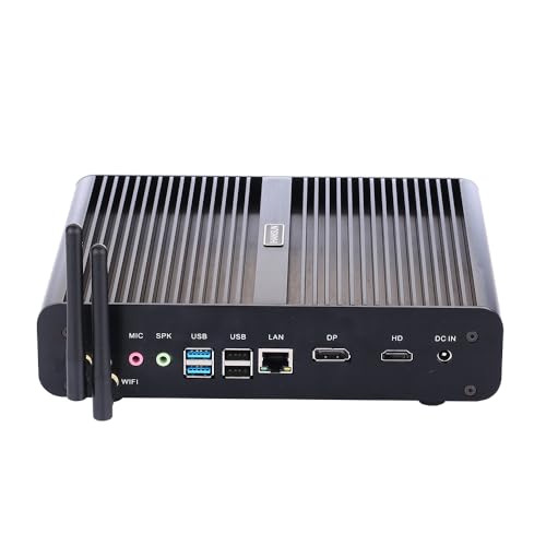 HUNSN 4K Fanless Mini PC, Desktop Computer, Server, Windows 11 or Linux Ubuntu, Intel 10 Cores I7 1255U, BM14f, WiFi, BT, DP, HDMI, LAN, 2 x USB3.0, 6 x USB2.0, 64G RAM, 256G SSD, 1TB HDD