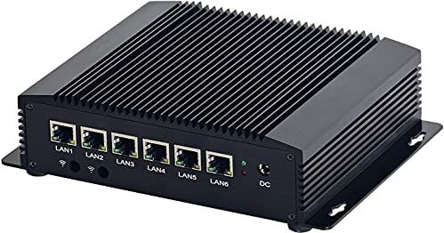 Partaker Firewall Micro Appliance, Fanless Mini PC, Network Router, OPNsense, Intel Core i5 8265U, 6 Intel 2.5GbE I225-V LAN, AES-NI, HD, COM, (DDR4 4G RAM/128G SSD)